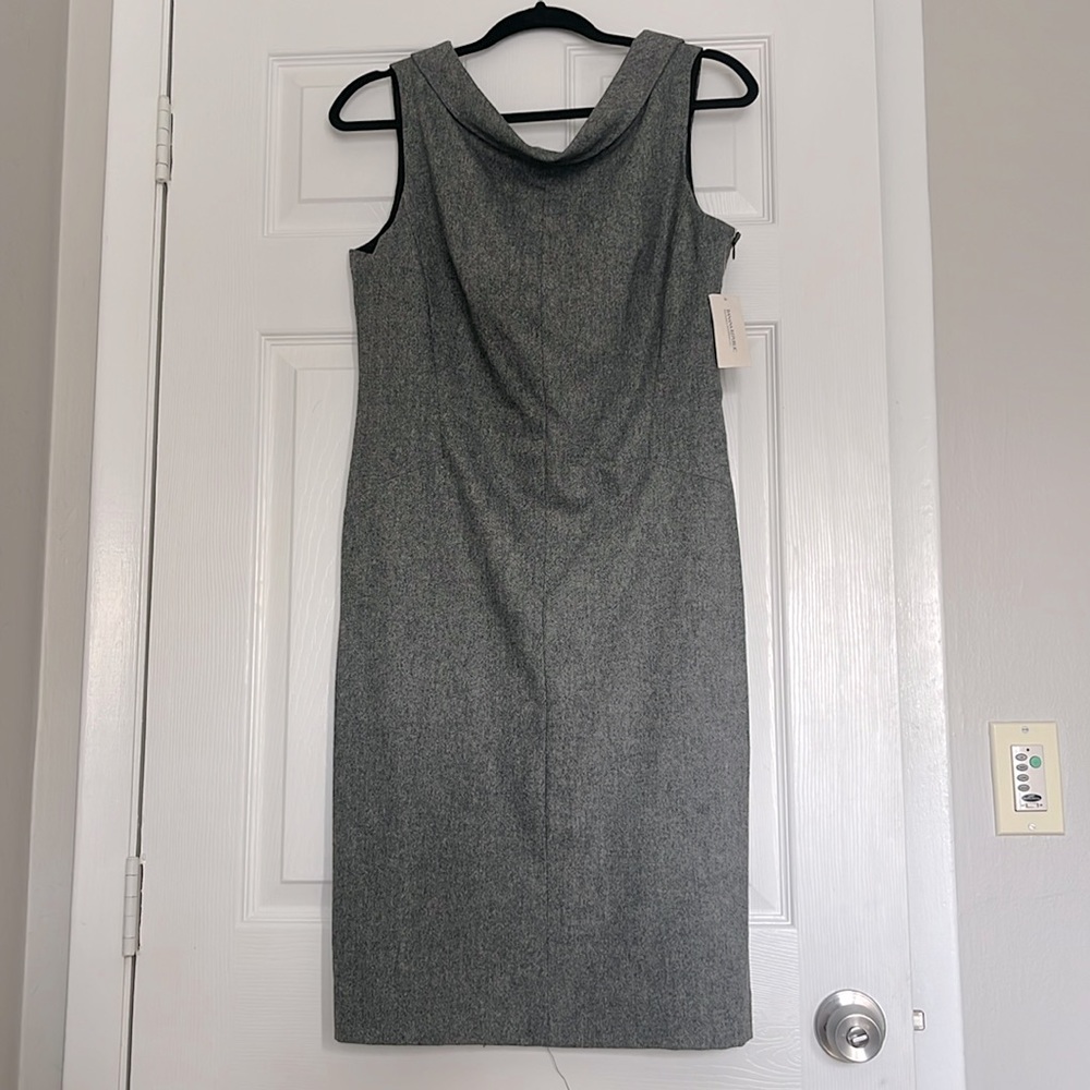 Banana Republic Size 12 Grey Cowl Neck Sleeveless Wool Dress